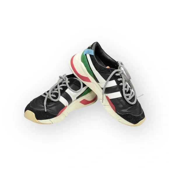 Gola aso Free People ψ Eclipse Trident Comfort Trainers Suede Sneakers ψ Black - Picture 10 of 16
